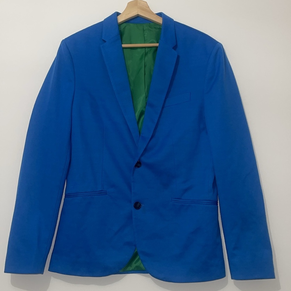 Zara Men’s Basic Blue Two Button Blazer Jacket Si… - image 2